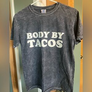 Black Graphic T-Shirt with 'Body By Tacos' Print
